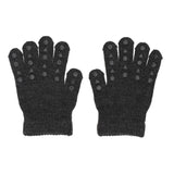 Rutschfeste Handschuhe für Babys und Kleinkinder - Merinowolle - Dunkelgrau Melange