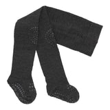 Rutschfeste Krabbelstrumpfhose mit Noppen für Babys und Kleinkinder - Merinowolle - Dunkelgrau Melange