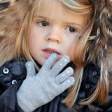 Rutschfeste Griffhandschuhe für Babys und Kleinkinder - Bio-Baumwolle - Grau Melange