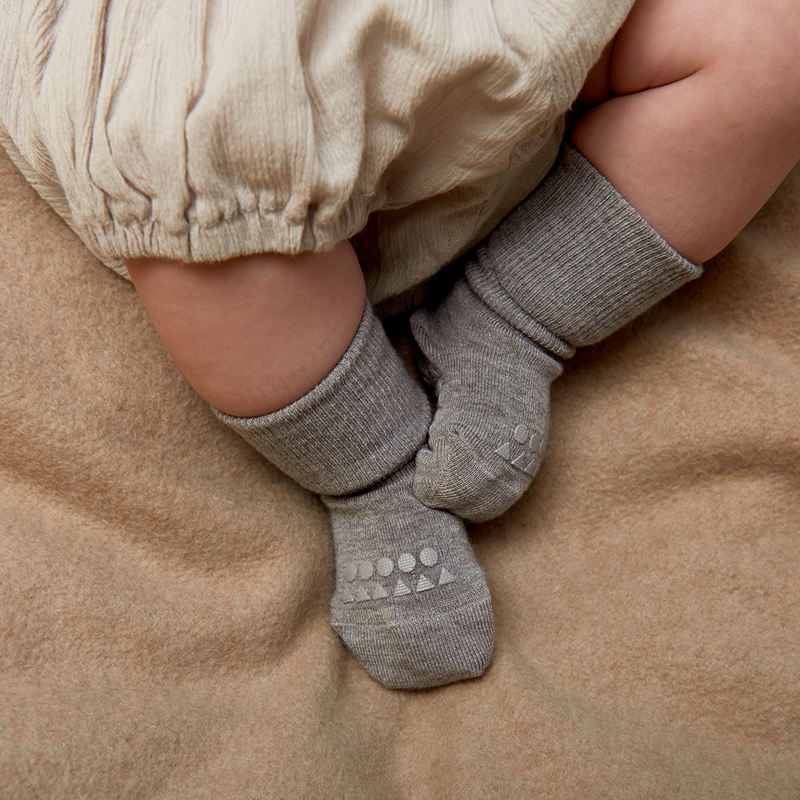 Rutschfeste Grip-Socken - Bamboo Mini - Sand