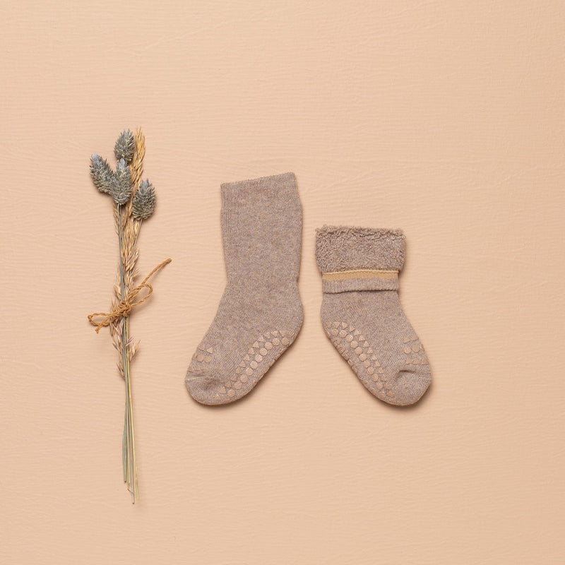Rutschfeste Grip-Socken - Bio-Frottee-Baumwolle - Himmelblau