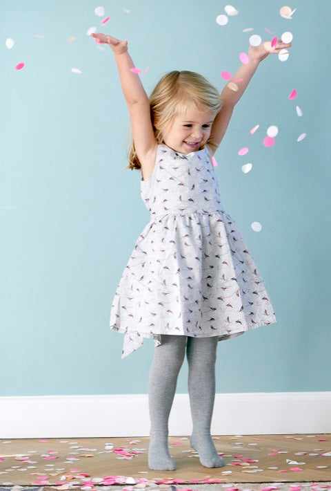 Non-slip tights with grip for toddlers - Organic Cotton Organic Cotton - Navy Blue